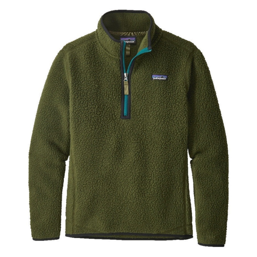 Patagonia Retro Pile 1/4 zip fleece in Nomad Green